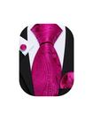 Juego de corbata Barry.Wang rosa fucsia con diseño paisley de seda 150x8,5 cm