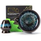 Juego de Cuencos para Matcha TEANAGOO de Cerámica 510 mL con Soporte para Batidor Azul