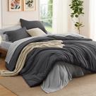 Juego de Edredón Bedsure California King Gris Oscuro, 7 Piezas
