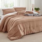 Juego de Edredón Bedsure California King Pinzas Plisadas Taupe