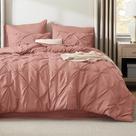 Juego de Edredón Bedsure California King Rosa Empolvado 7 Piezas