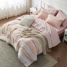 Juego de Edredón Bedsure Full 7 Piezas en Rosa Claro a Rayas