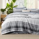 Juego de Edredón Bedsure King Gris Oscuro a Rayas de 7 Piezas