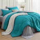 Juego de Edredón Bedsure King Size Reversible Turquesa 7 Piezas