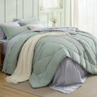 Juego de Edredón Bedsure King Size Reversible Verde Salvia 7 piezas