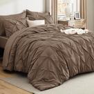 Juego de Edredón Bedsure Twin Marrón con Sábanas 5 Piezas