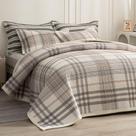 Juego de edredón de algodón Tohrisa Queen 229x244 cm 3 piezas Gris
