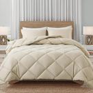 Juego de Edredón Decroom Queen Beige Acolchado 3 Piezas