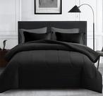 Juego de Edredón Maple&Stone para Cama Queen con Sábanas 7 Piezas Negro