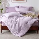 Juego de Edredón Queen Bedsure de 8 Piezas en Franela Suave Color Lila Grisáceo