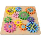 Juego de Engranajes Giratorios Constructive Playthings con Base de Madera de 30 cm