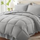 Juego de ropa de cama Anluoer tamaño California King color gris claro 7 piezas