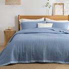 Juego de Ropa de Cama con Edredón Bedsure Azul King Size con 2 Fundas de Almohada