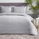 Juego de Ropa de Cama Hansleep Barroco Gris para Cama Individual, 2 Piezas