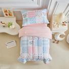 Juego de Ropa de Cama Infantil Joyreap Patchwork Rosa y Azul 107x145 cm