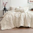 Juego de Ropa de Cama Maple&Stone Tamaño Full con Edredón 7 Piezas Crema