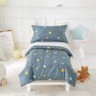 Juego de ropa de cama para niños pequeños UOZZI ESPACIO Planeta Gris-Verde