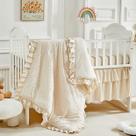 Juego de Ropa de Cuna 3 Piezas Flysheep Beige con Plisado y Volantes