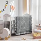 Juego de ropa de cuna UOZZI gris 3 piezas con edredón acolchado