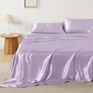 Juego de Sábanas Bedsure Satinado para Cama Matrimonial de 4 Piezas en Lavanda
