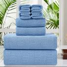 Juego de Toallas Oliven 8 Piezas Toalla de Baño Azul 600GSM Absorbente