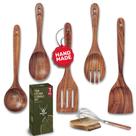 Juego de utensilios de cocina de madera WOODLANDS USA de teca, 7 piezas