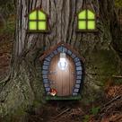 Juegoal de janela e porta em miniatura Fairy Gnome Home com lâmpada