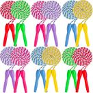 Jump Rope RamPro, faixa multiuso com alças de plástico, pacote com 12 unidades