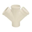 Junção Esgoto Dupla 75x75mm PVC Branca - Amanco