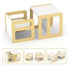 Junges Conjunto Mesa e Cadeira Cubo Montessori 923 Madeira MDF Pintura Atóxica Design Inteligente Transformação em Cubo Compacto para Crianças A parti