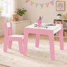 JUNGES Conjunto Mesa Infantil Cadeira Infantil Rosa para Brincar e Aprender JUNGES Conjunto Mesa Infantil Cadeira Infantil Rosa para Brincar e Aprender