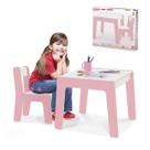 JUNGES Conjunto Mesa Infantil Cadeira Infantil Rosa para Brincar e Aprender JUNGES Conjunto Mesa Infantil Cadeira Infantil Rosa para Brincar e Aprender