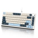 Junta de teclado mecânico para jogos ATTACK SHARK K85 Rapid Trigger 75% com fio com interruptor magnético de atuação ajustável trocado a quente, botão programável TKL RGB retroiluminado, teclas PBT retroiluminadas para Win Mac Gamer (azul)