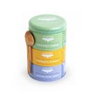 JusTea Trio de Chás Sortidos Kit com Latas Empilháveis e Colher Artesanal Chá a Granel Cafeína Variável Premiado Comércio Justo Sem OGM