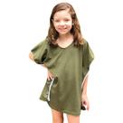 Kaftan Atoalhado Verde Militar Pompom Branco