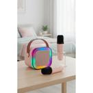 Karaokê Infantil 2 Microfones Bluetooth Muda Voz Rosa