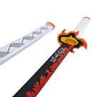 Katana Demon Slayer Kyojuro Rengoku Lâmina Bambu Cosplay Preto