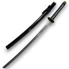 Katana Samurai Preta Decorativa Cabo Trançado Com Suporte Katana Samurai Preta Decorativa Cabo Trançado Com Suporte