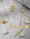 KÁTIA COLAR DE NOME FOLHEADO A OURO 18k