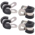 Keadic 20 peças de abraçadeiras de aço inoxidável com revestimento de borracha, 8 mm Keadic 20 peças de abraçadeiras de aço inoxidável com revestimento de borracha, 8 mm