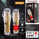 Kemei KMNG203 Máquina Corte Cabelo Barba Bigode Transparente Recarregável Profissional Sem Fio