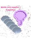 KEP15 Molde de silicone mini espelho concha + 5 espelhos resina decorar