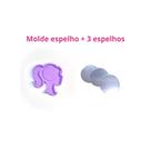 KEP6 Molde de silicone espelho bolsa barbie + 3 espelhos resina decorar