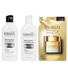 Kerasys e Tsubaki Revitalizing Duo (Sh + Cd 180ml) + Premium Ex Repair Mask 150ml (Refil)