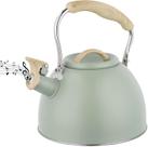 Kettle Whistling 3L de aço inoxidável para fogão verde