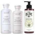 Keune & Korres Kit Shampoo + Condicionador + Loção Hidratante Corporal Flor de Oliveira