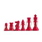 Keychain Chess Set WE Games Bulk 17 peças de xadrez de plástico vermelho
