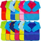 Kids Art Smocks, ziptops, aventais de pintura à prova d'água, pacote com 12