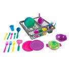 Kids Play Dish Set Hey! Jogue! 27 peças com escorredor de pratos