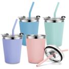 Kids Sippy Cups Vermida 350 ml em aço inoxidável à prova de vazamentos, pacote com 4